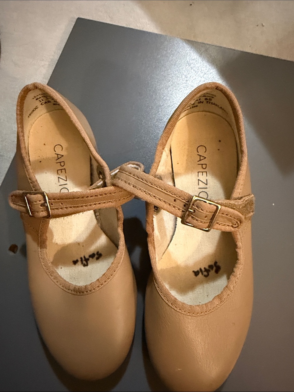 Capezio Beige/Tan Mary Jane Tap Shoes 11.5